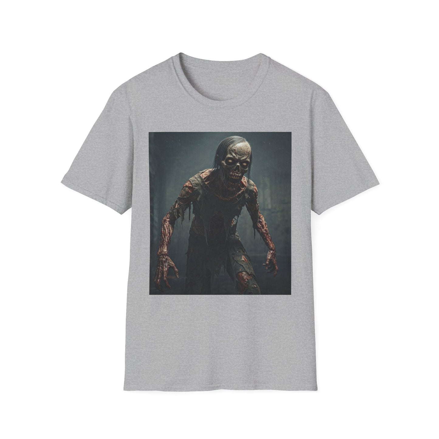 Apocalyptic Portrait Tee, bold, decaying zombie graphic