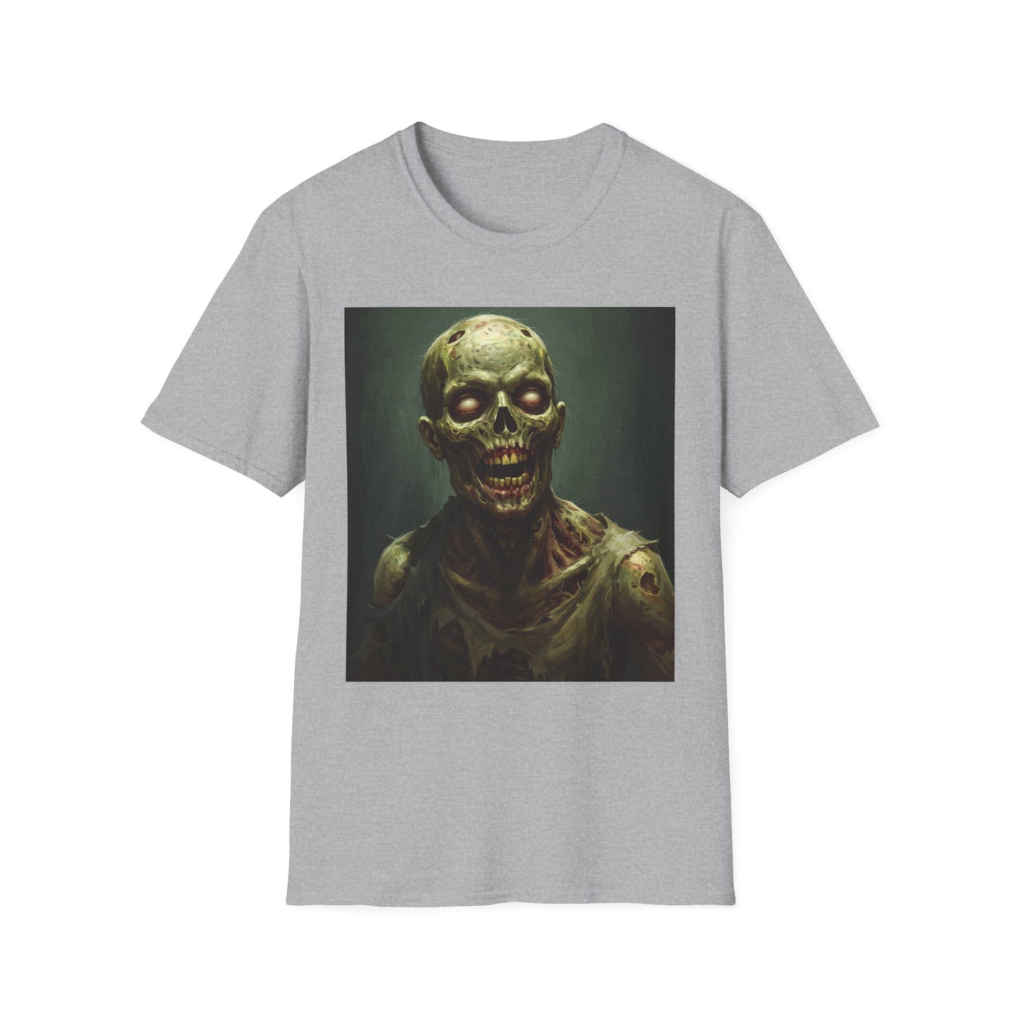 Apocalyptic Portrait Tee, bold, decaying zombie graphic