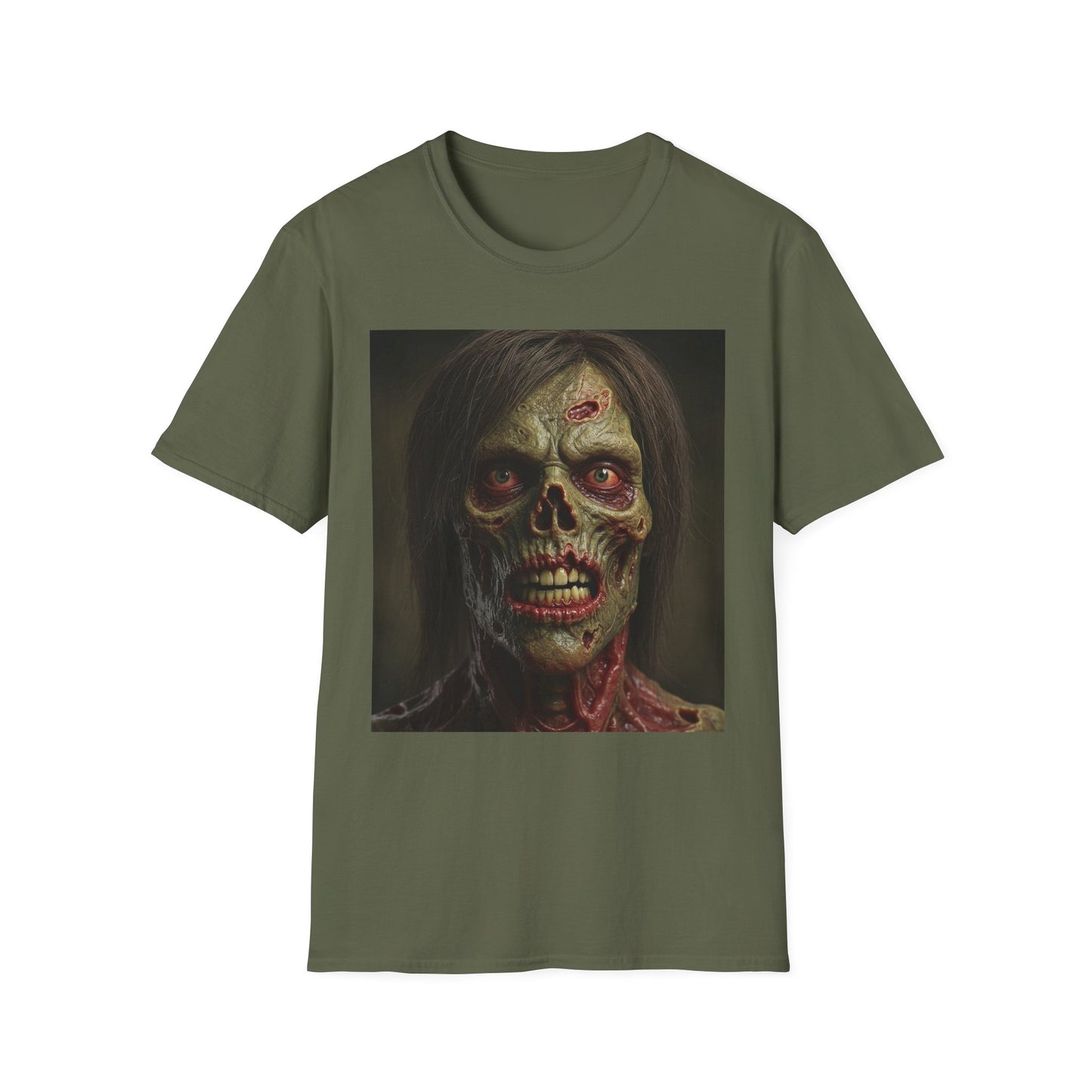 Apocalyptic Portrait Tee, bold, decaying zombie graphic