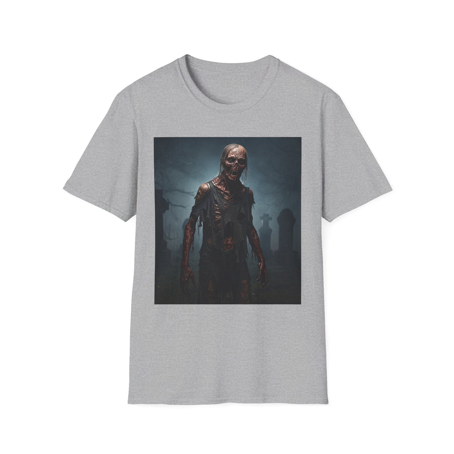 Apocalyptic Portrait Tee, bold, decaying zombie graphic