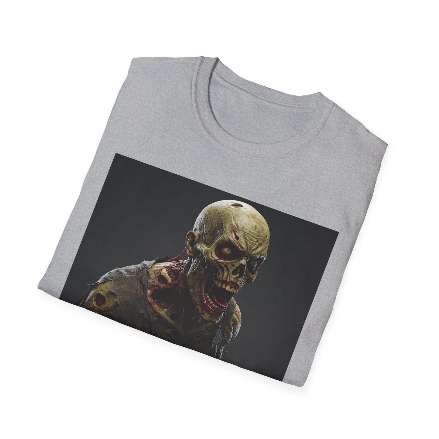 Zombie Graphic Unisex Softstyle T-Shirt - Perfect for Halloween and Horror Fans