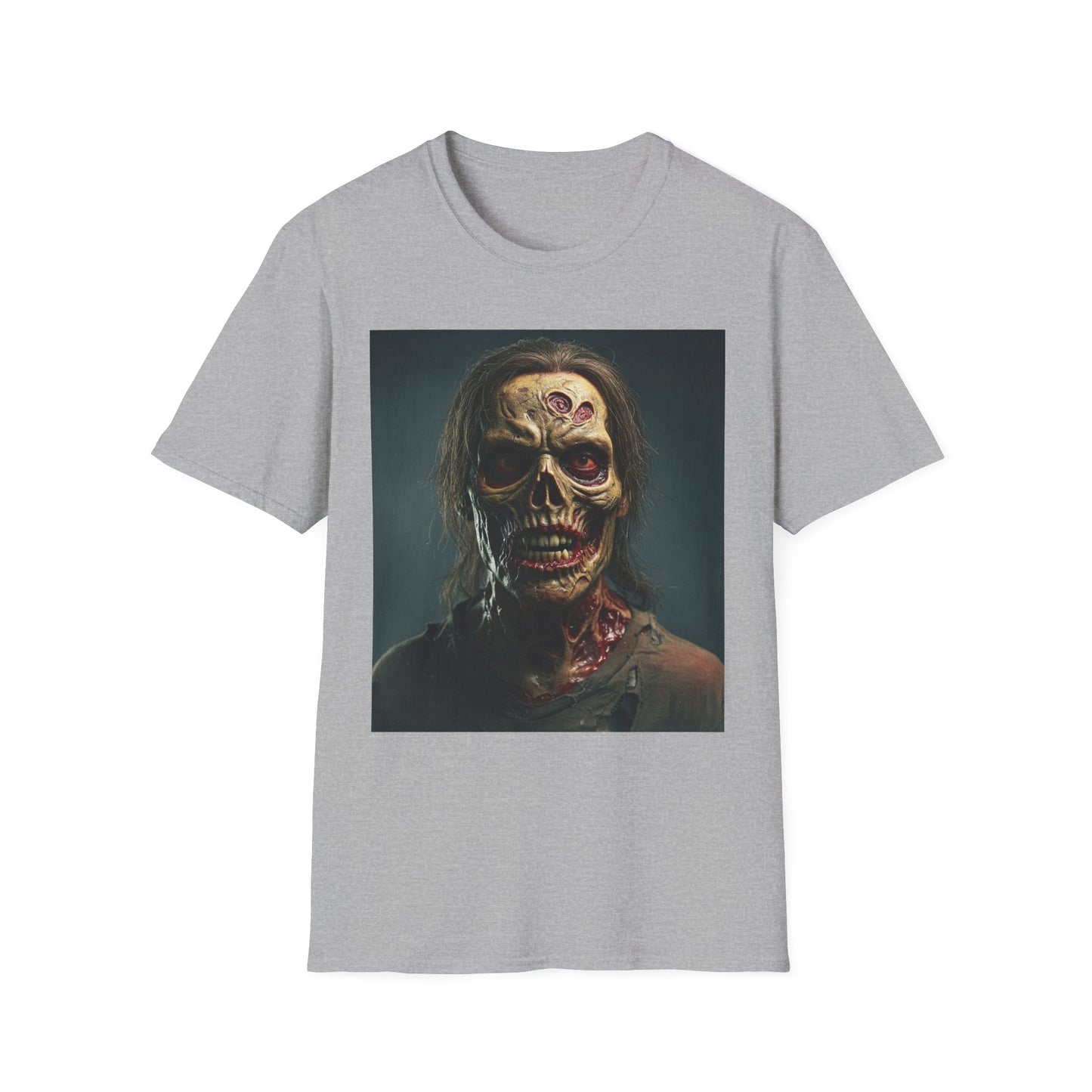 Apocalyptic Portrait Tee, bold, decaying zombie graphic