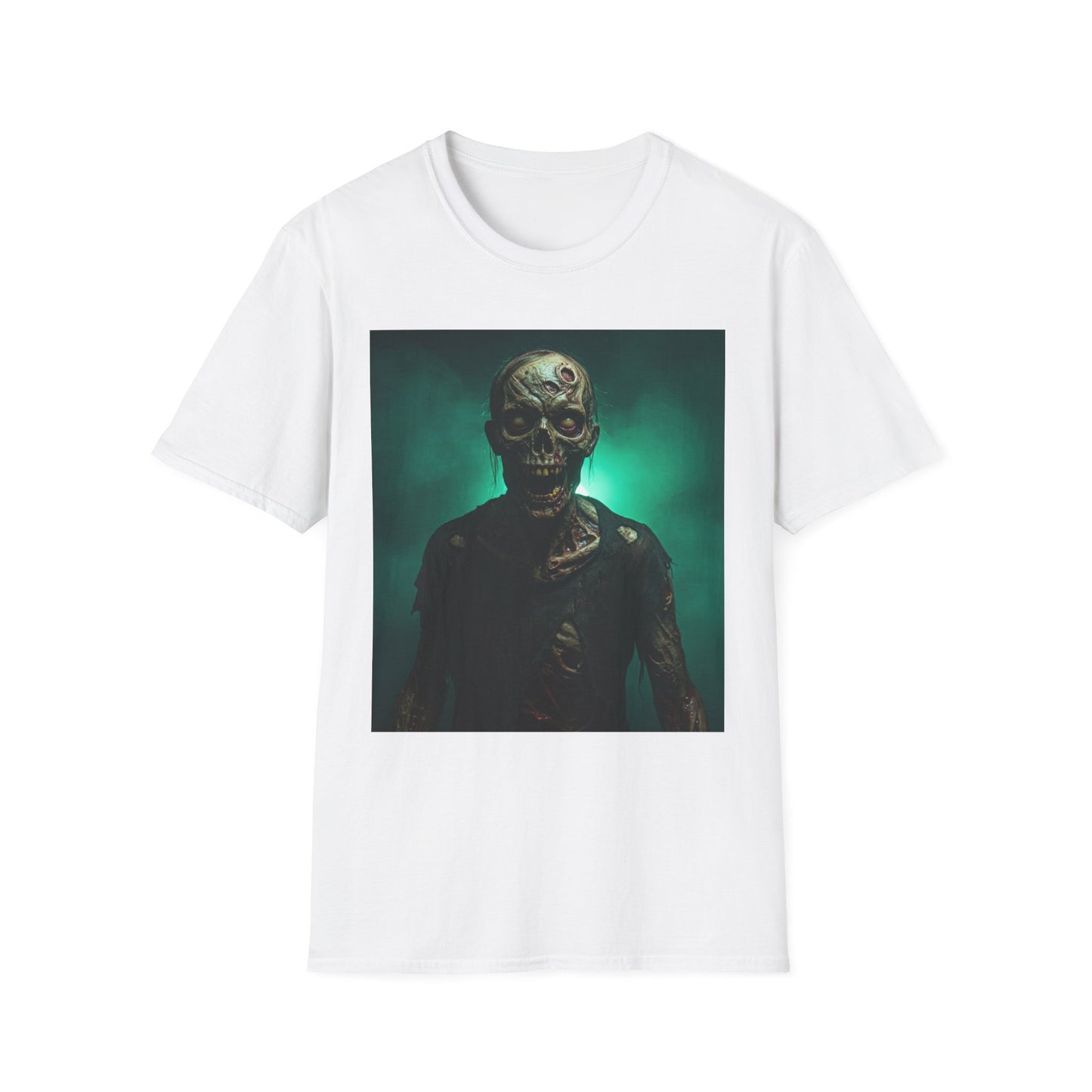 Apocalyptic Portrait Tee, bold, decaying zombie graphic