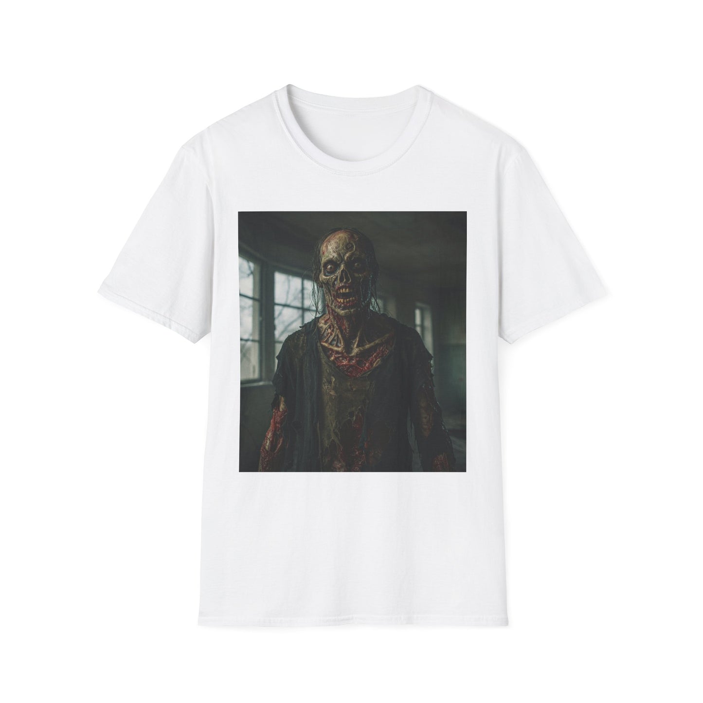 Apocalyptic Portrait Tee, bold, decaying zombie graphic