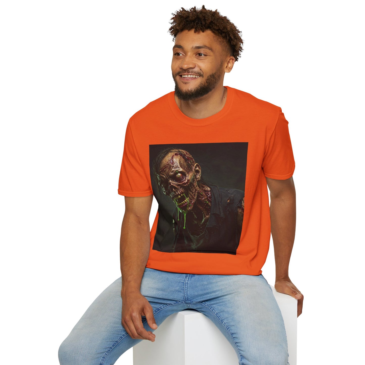 Graphic Zombie Unisex Softstyle T-Shirt - Perfect for Horror Fans and Halloween