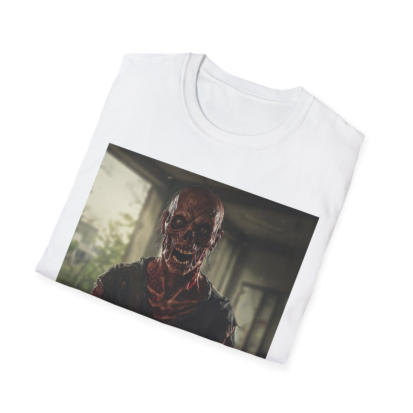 Apocalyptic Portrait Tee, bold, decaying zombie graphic