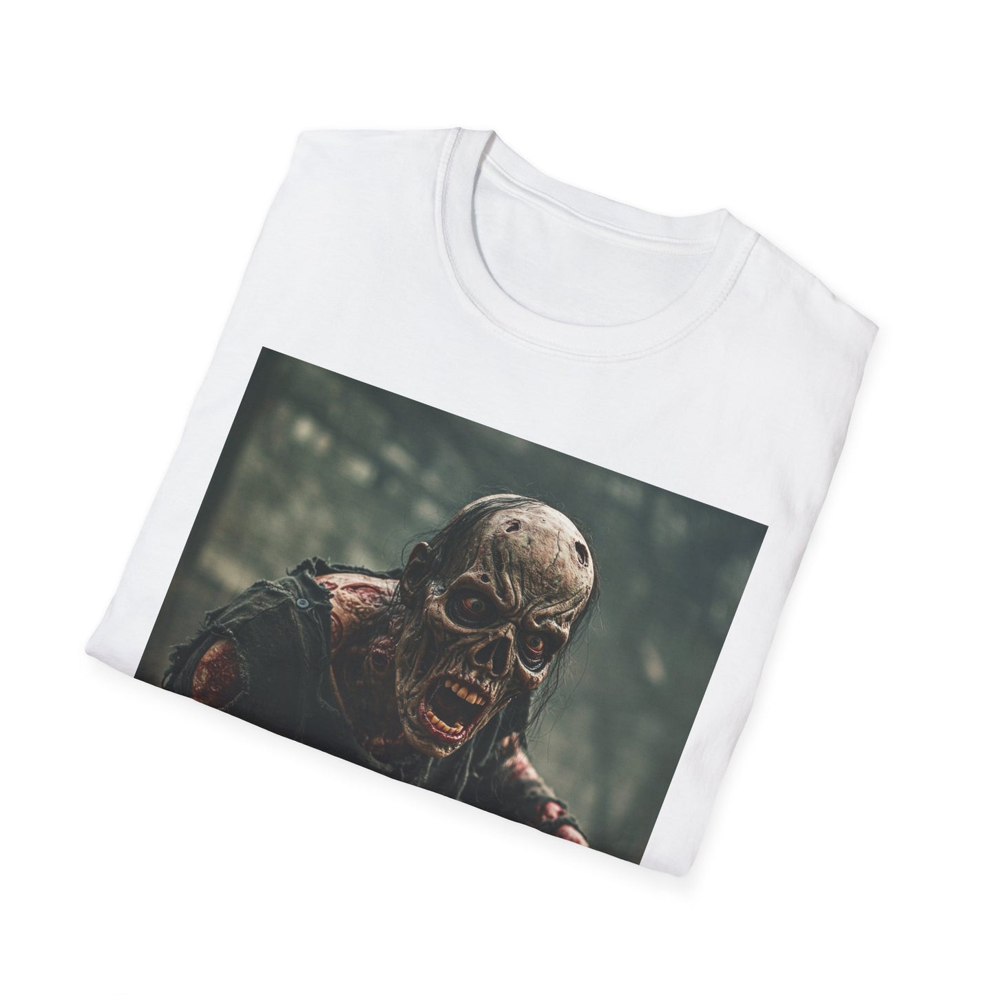 Apocalyptic Portrait Tee, bold, decaying zombie graphic