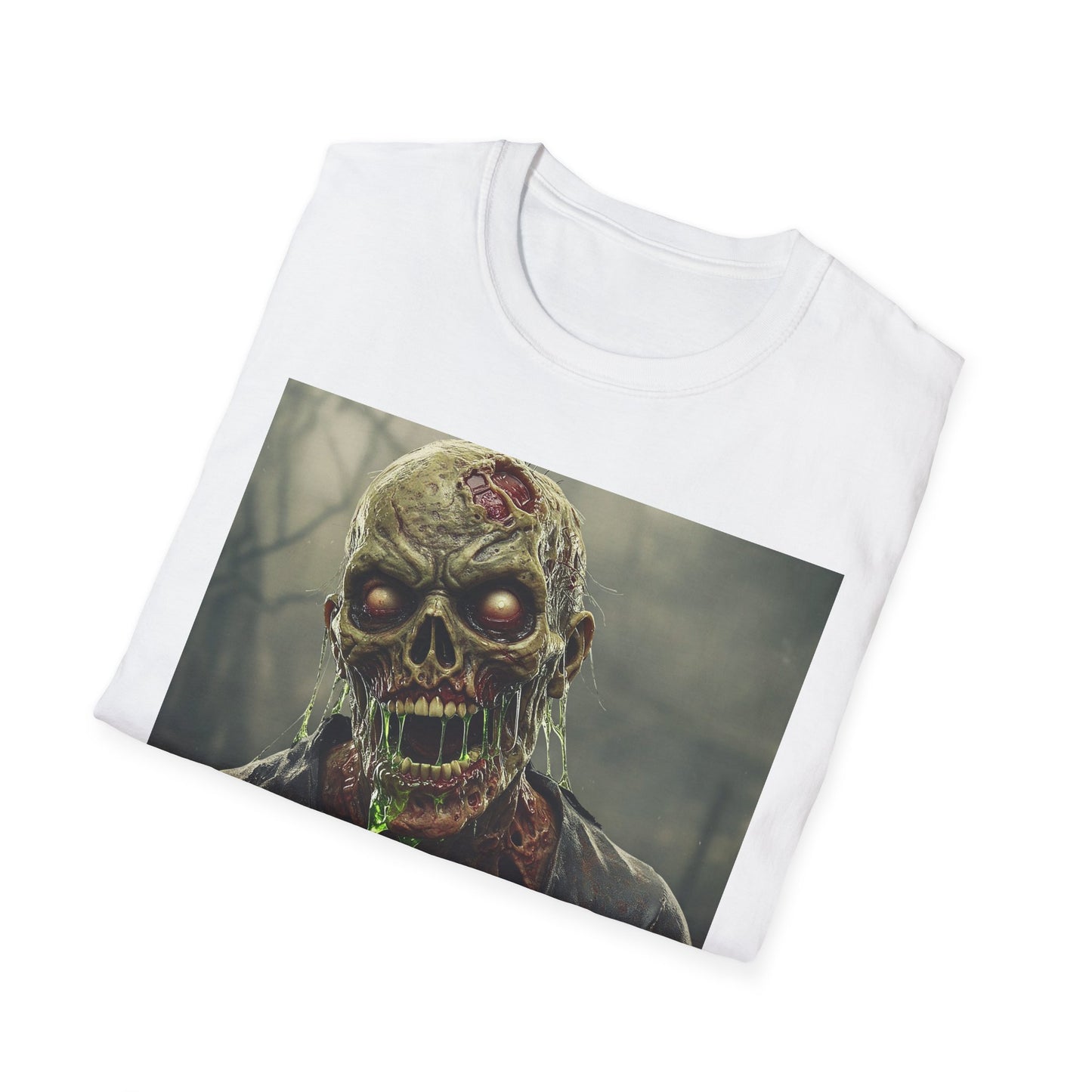 Unisex Softstyle Zombie Graphic T-Shirt - Perfect for Halloween and Horror Fans