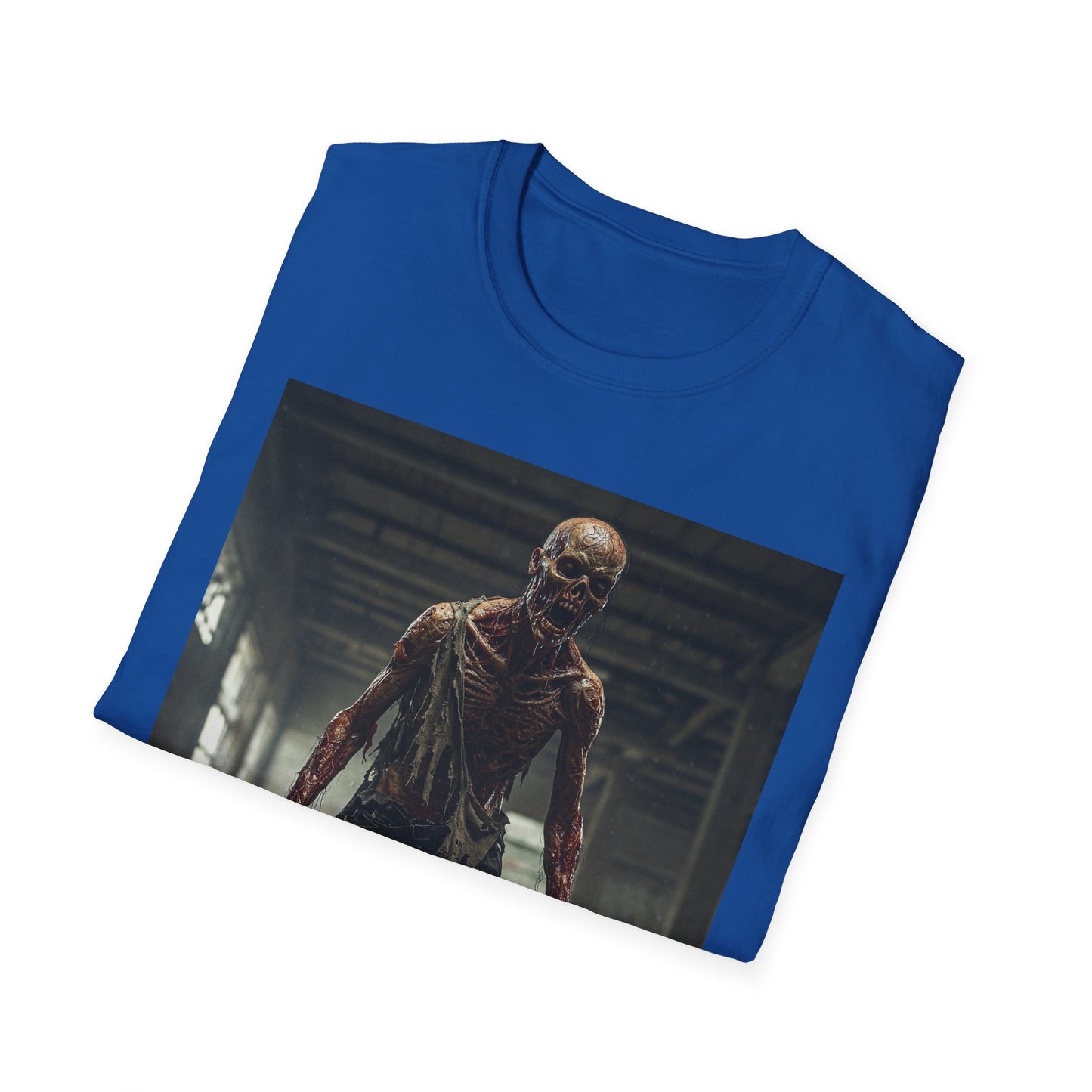 Zombie Graphic Unisex Softstyle T-Shirt - Perfect for Halloween and Horror Fans