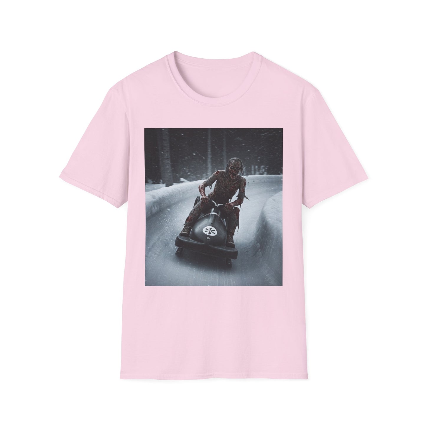 Winter Adventure Unisex Softstyle T-Shirt - Snowmobiling Graphic Tee