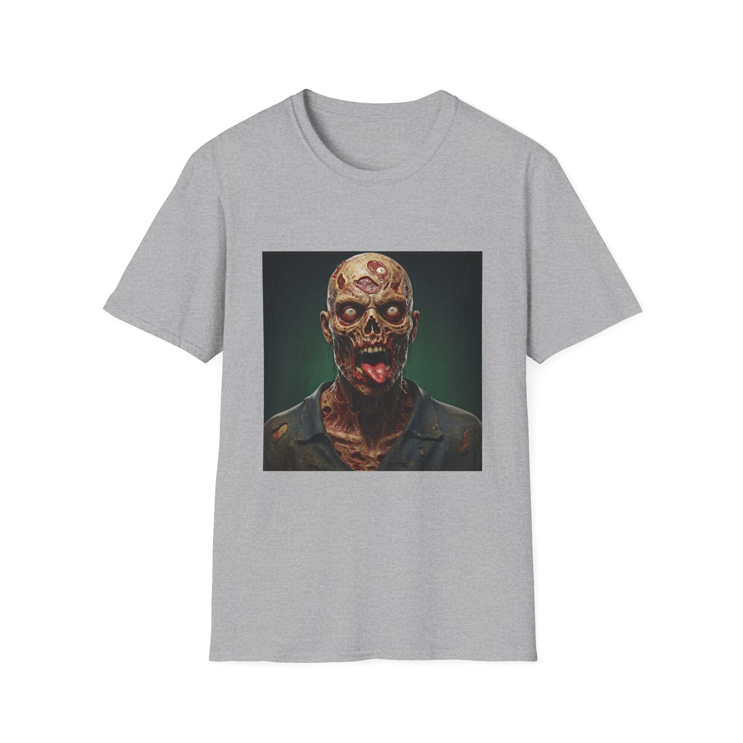 Apocalyptic Portrait Tee, bold, decaying zombie graphic