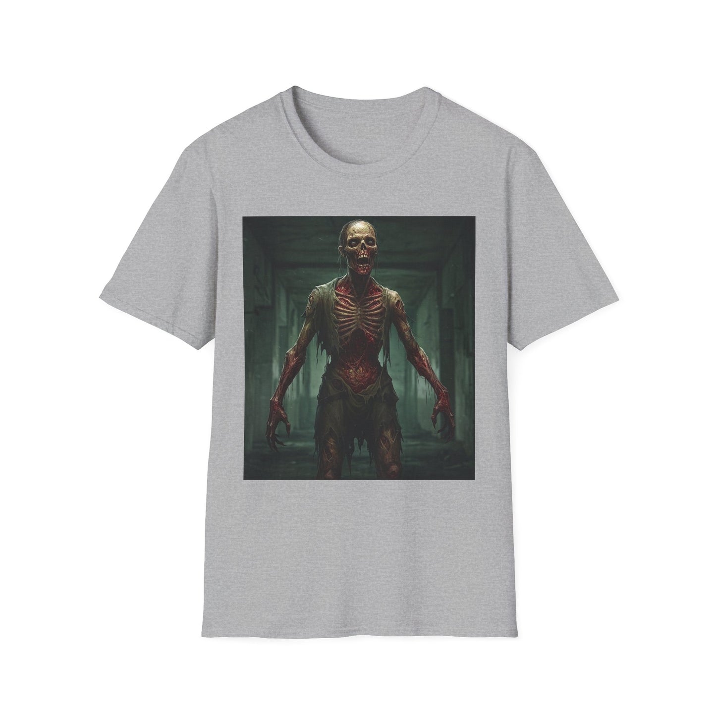 Apocalyptic Portrait Tee, bold, decaying zombie graphic