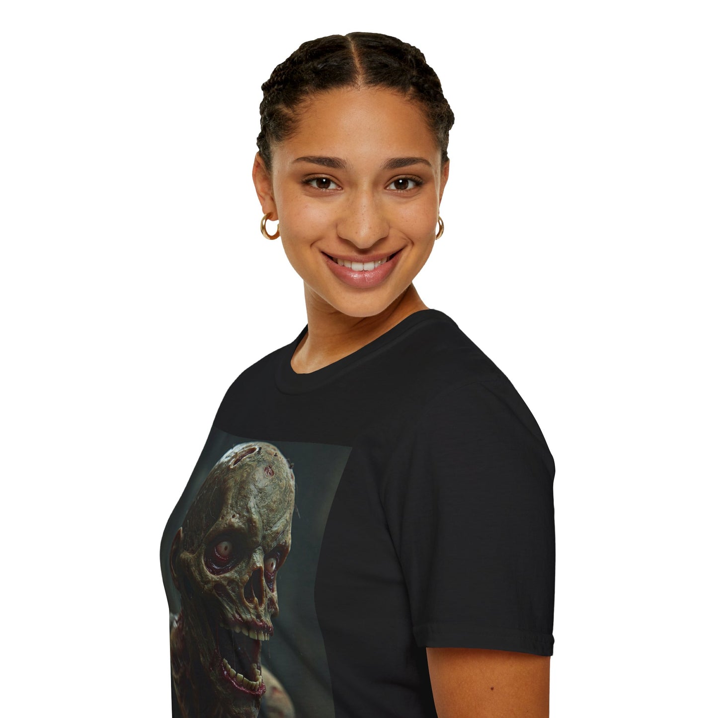 Apocalyptic Portrait Tee, bold, decaying zombie graphic