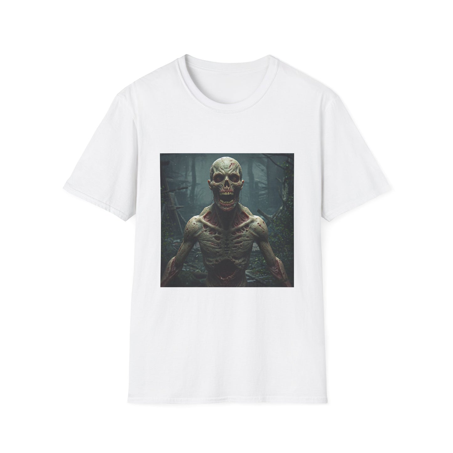 Apocalyptic Portrait Tee, bold, decaying zombie graphic