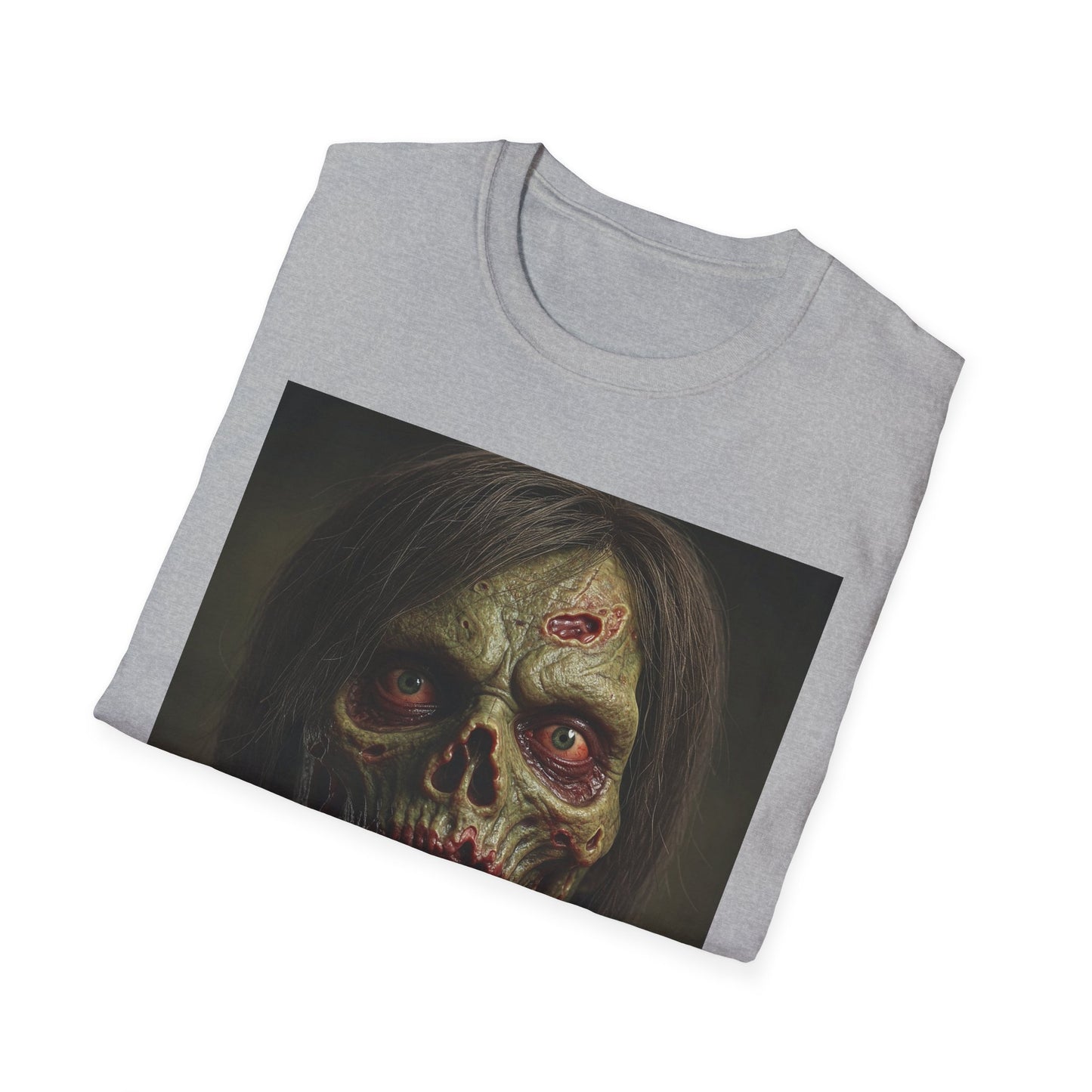 Apocalyptic Portrait Tee, bold, decaying zombie graphic