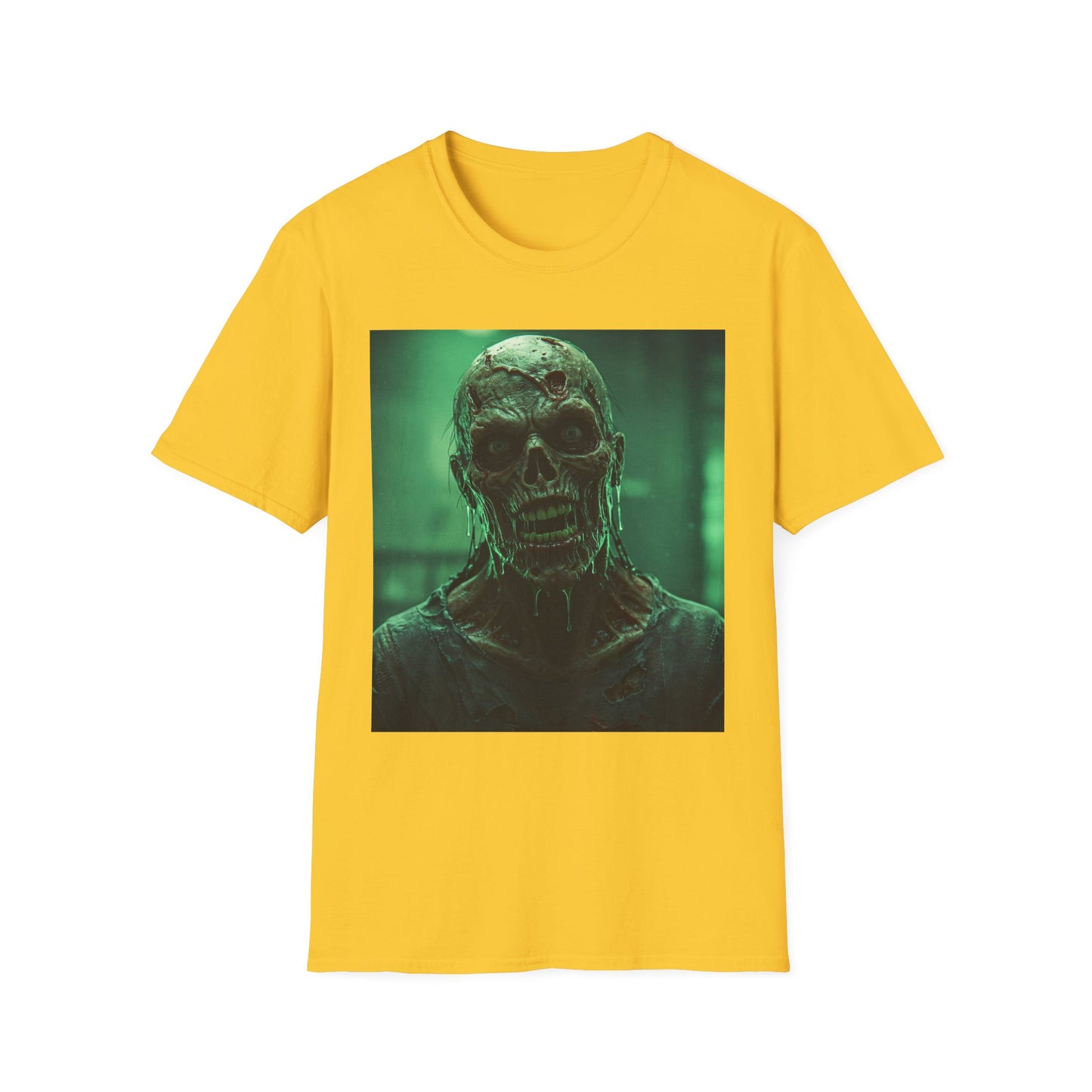 Apocalyptic Portrait Tee, bold, decaying zombie graphic