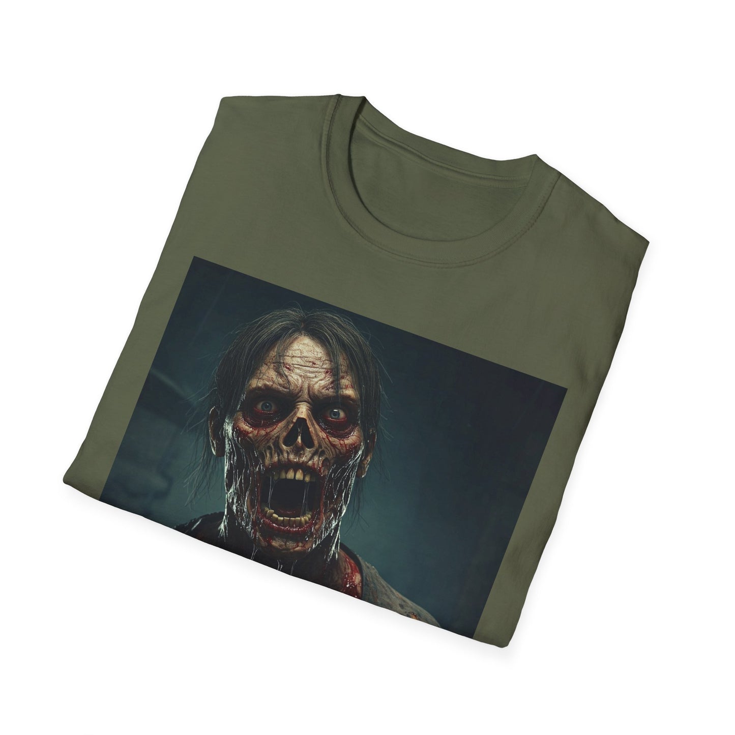 Zombie Graphic Unisex Softstyle T-Shirt - Perfect for Halloween Horror Fans