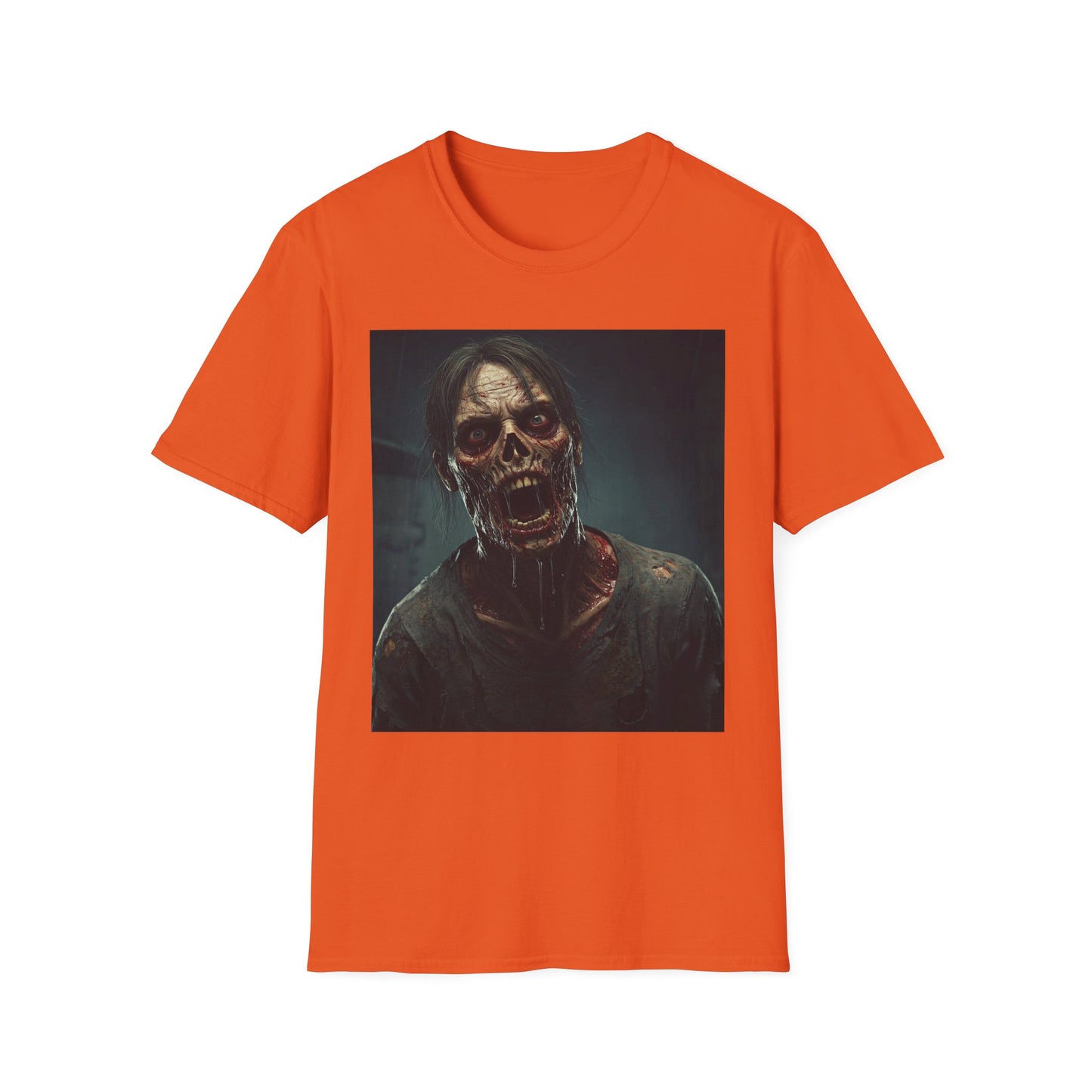 Zombie Graphic Unisex Softstyle T-Shirt - Perfect for Halloween Horror Fans