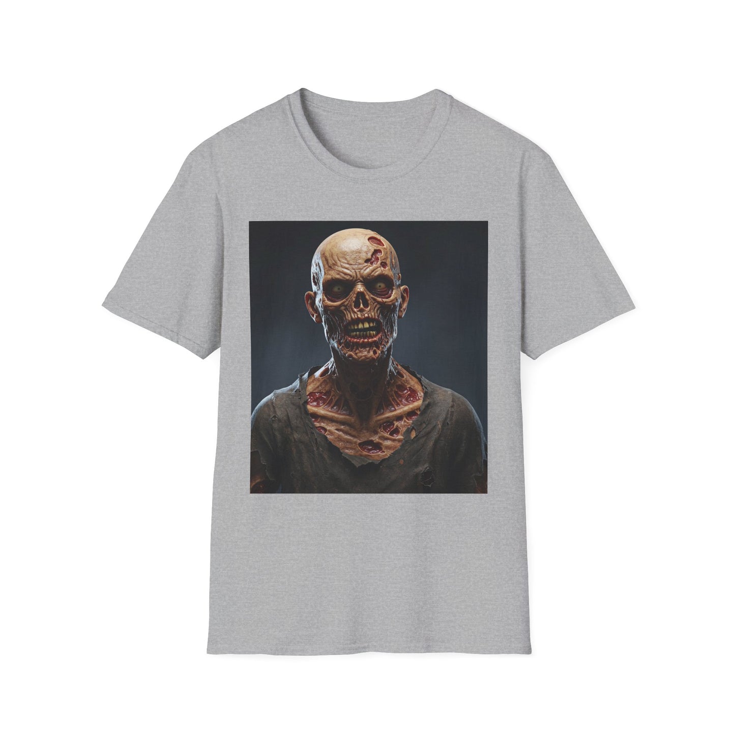 Apocalyptic Portrait Tee, bold, decaying zombie graphic