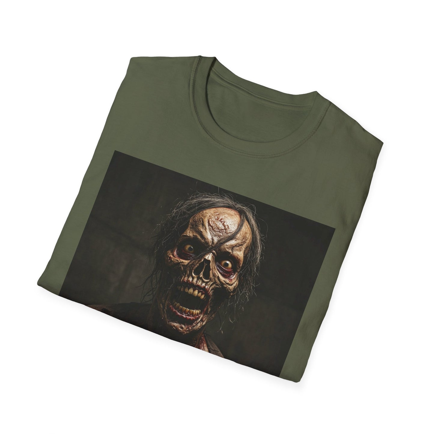 Apocalyptic Portrait Tee, bold, decaying zombie graphic