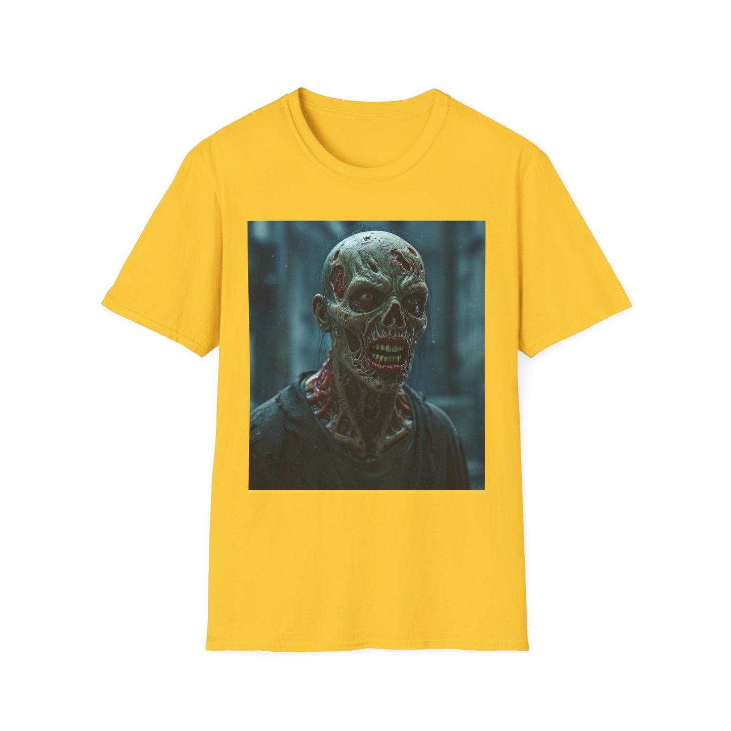 Apocalyptic Portrait Tee, bold, decaying zombie graphic