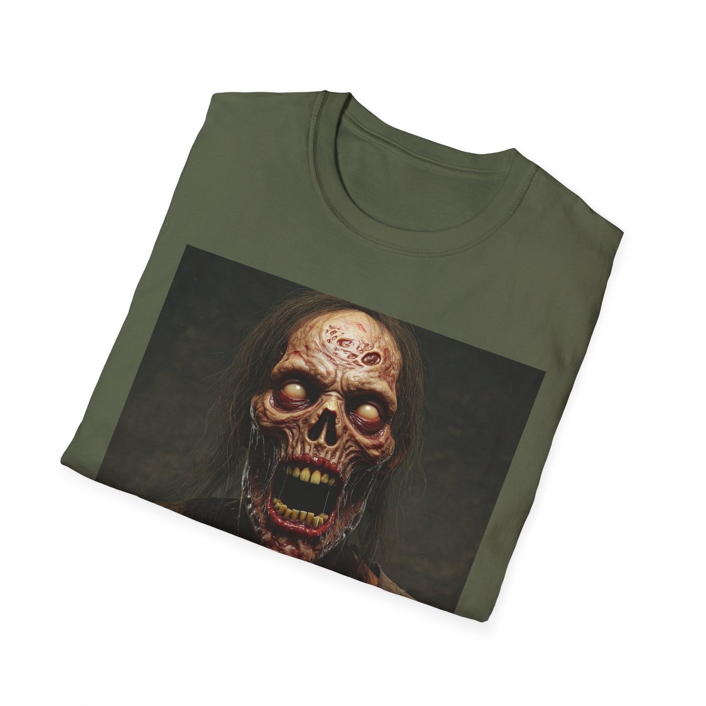 Apocalyptic Portrait Tee, bold, decaying zombie graphic