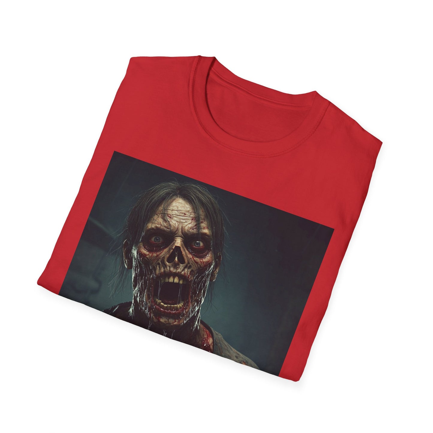 Zombie Graphic Unisex Softstyle T-Shirt - Perfect for Halloween Horror Fans