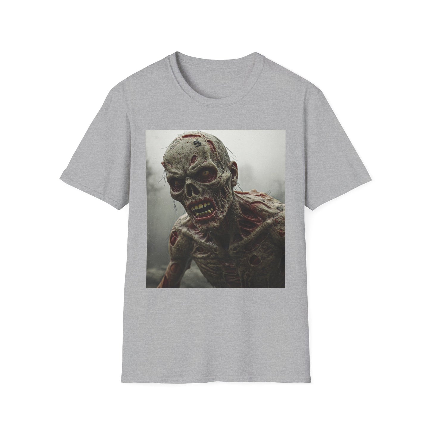 Apocalyptic Portrait Tee, bold, decaying zombie graphic