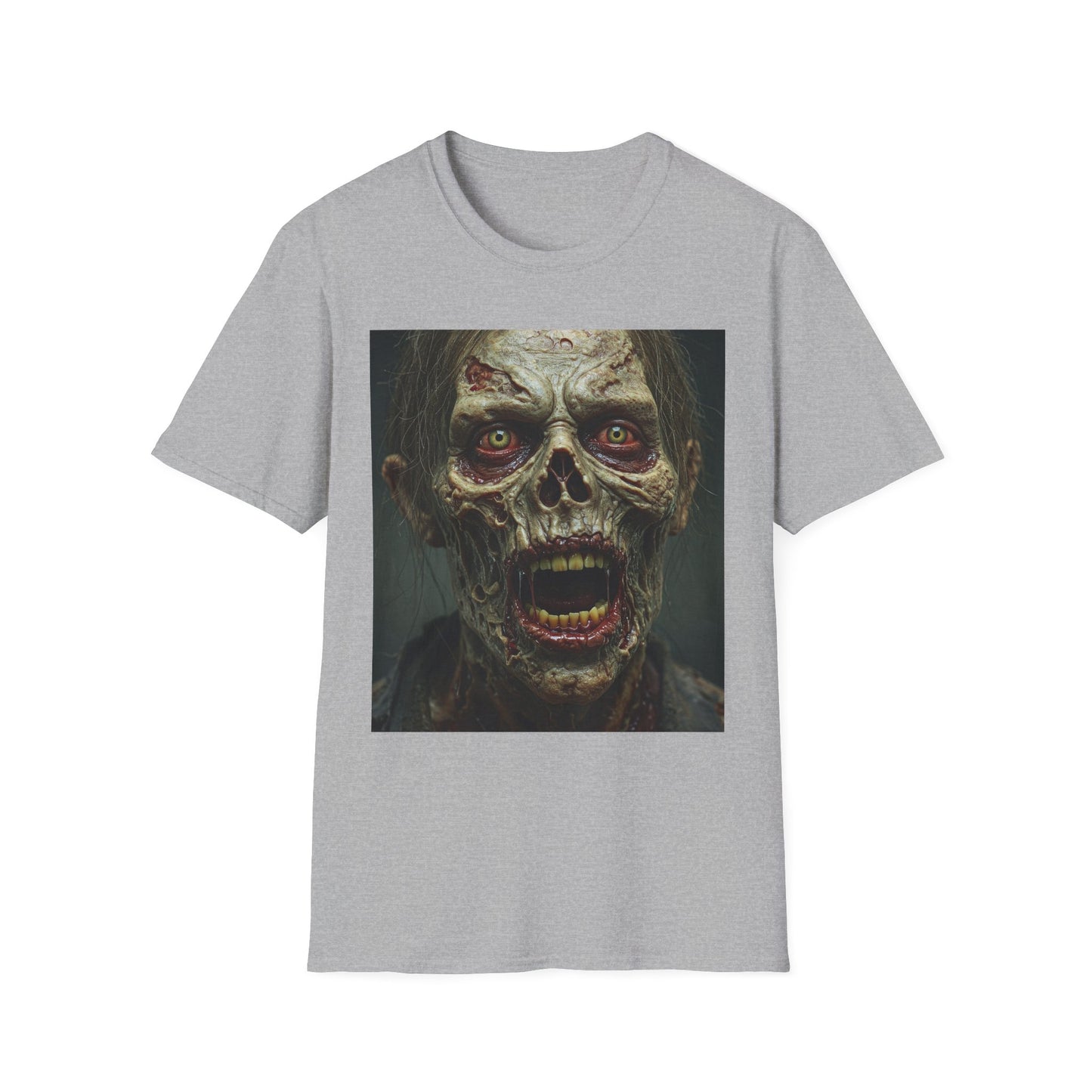 Apocalyptic Portrait Tee, bold, decaying zombie graphic