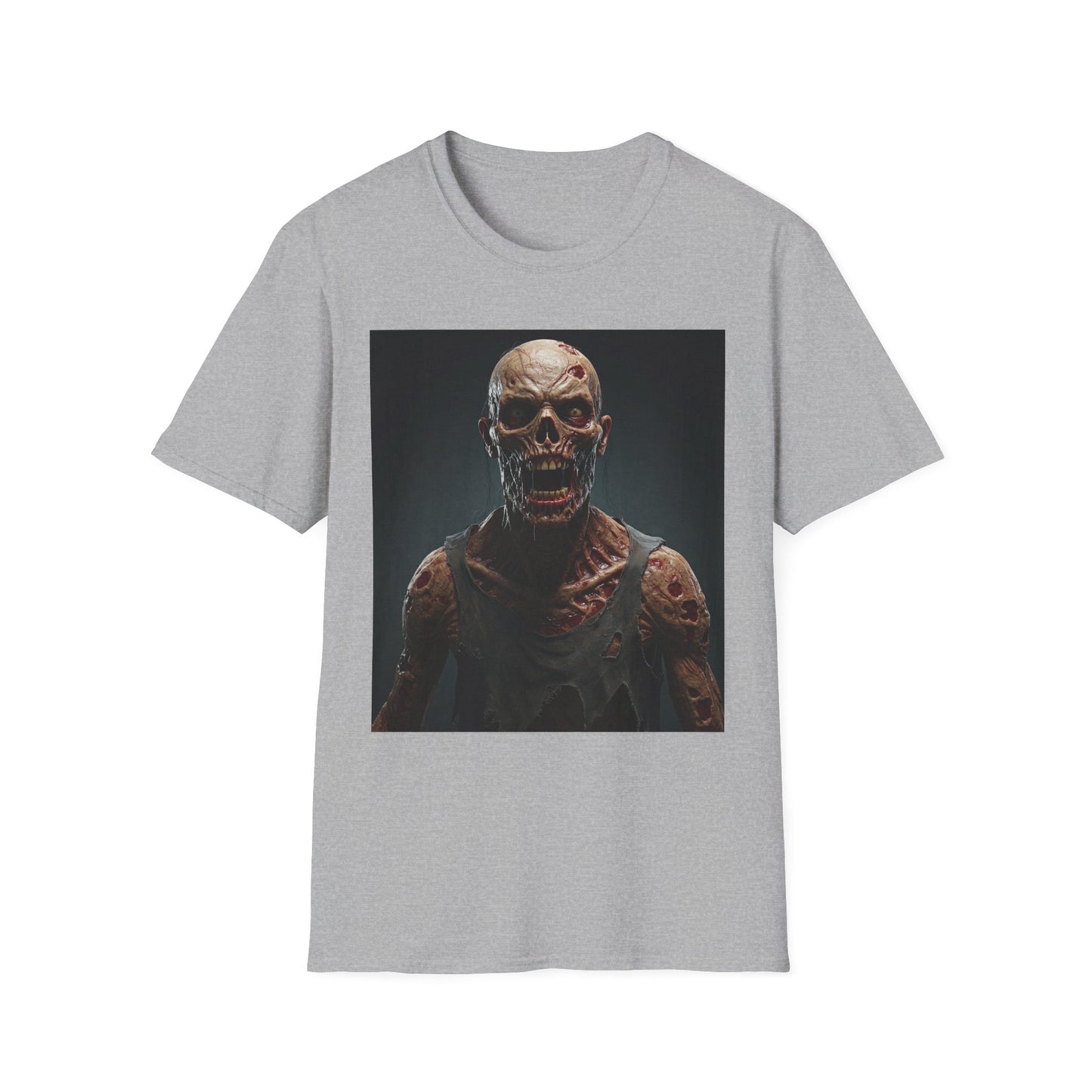 Apocalyptic Portrait Tee, bold, decaying zombie graphic