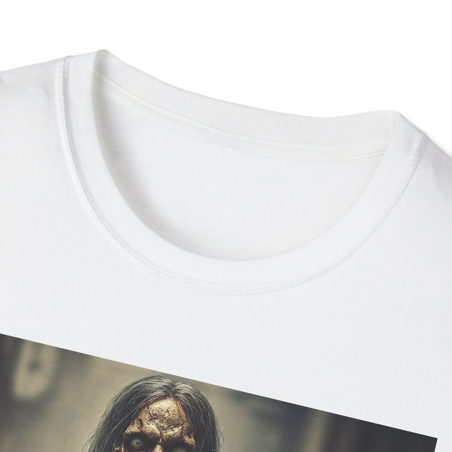 Apocalyptic Portrait Tee, bold, decaying zombie graphic