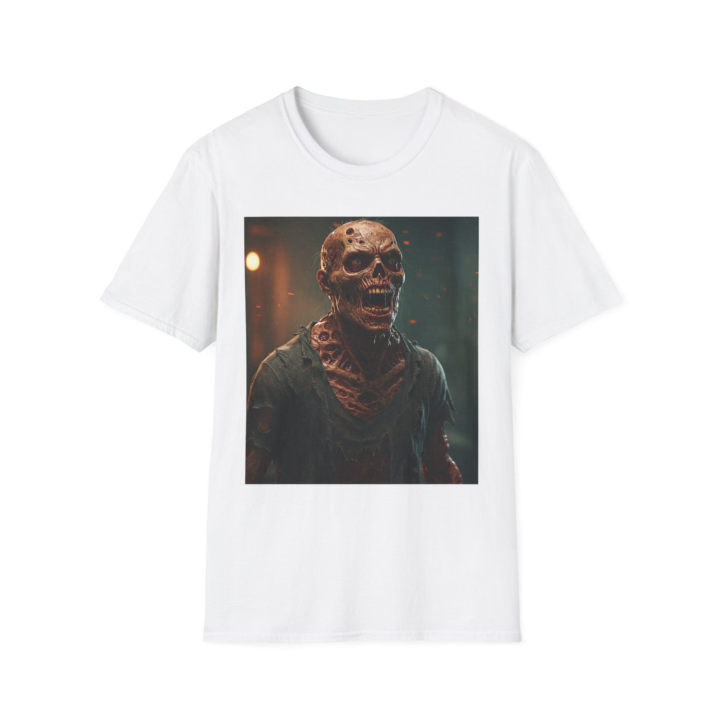 Creepy Skull Apocalyptic Portrait Tee, bold, decaying zombie graphic