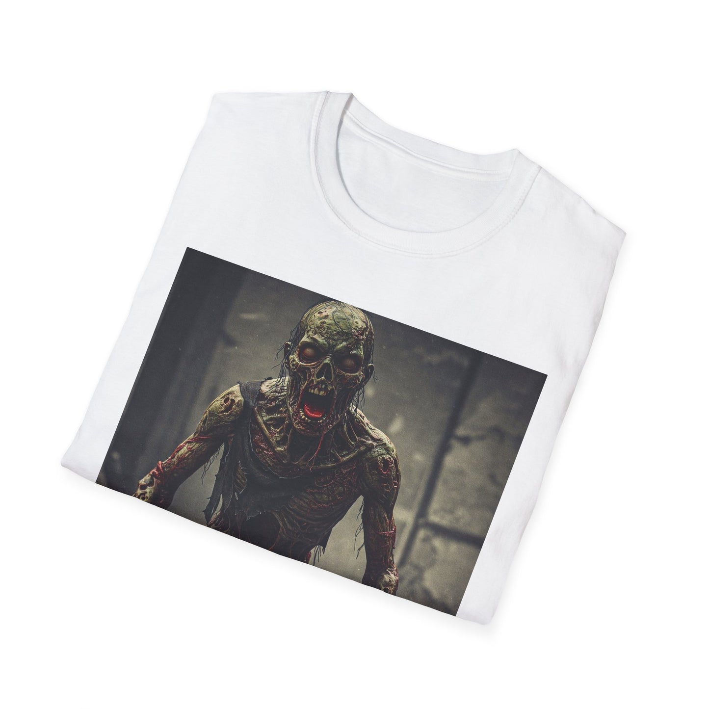 Apocalyptic Portrait Tee, bold, decaying zombie graphic