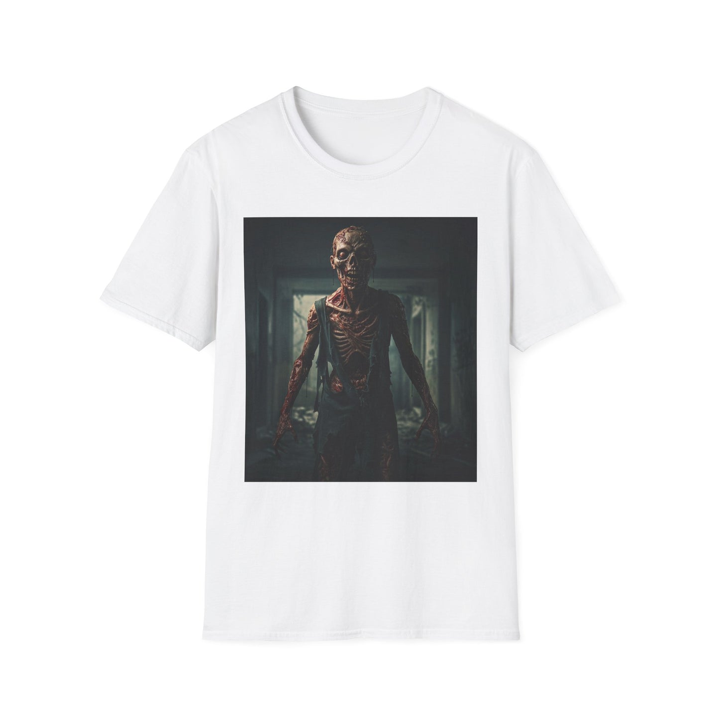 Apocalyptic Portrait Tee, bold, decaying zombie graphic