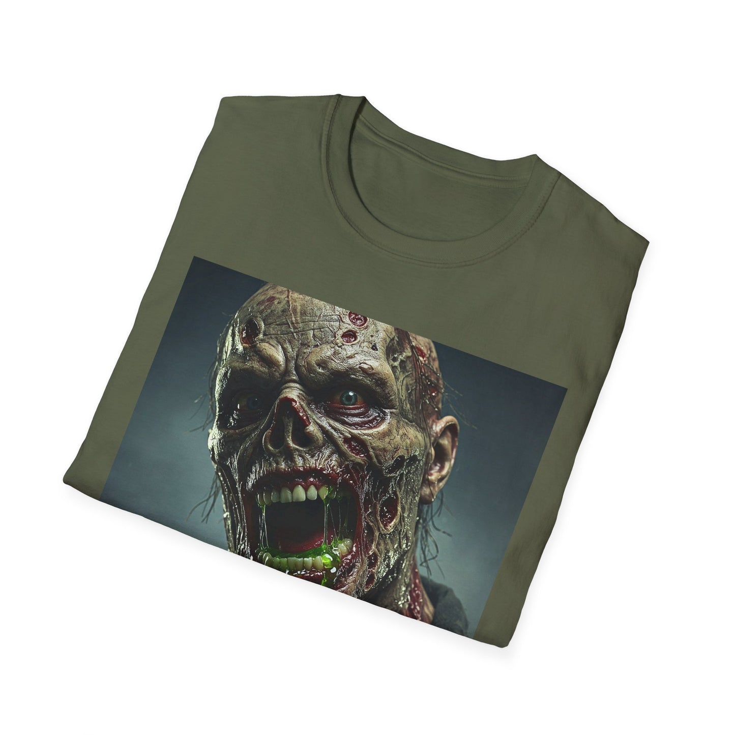 Apocalyptic Portrait Tee, bold, decaying zombie graphic