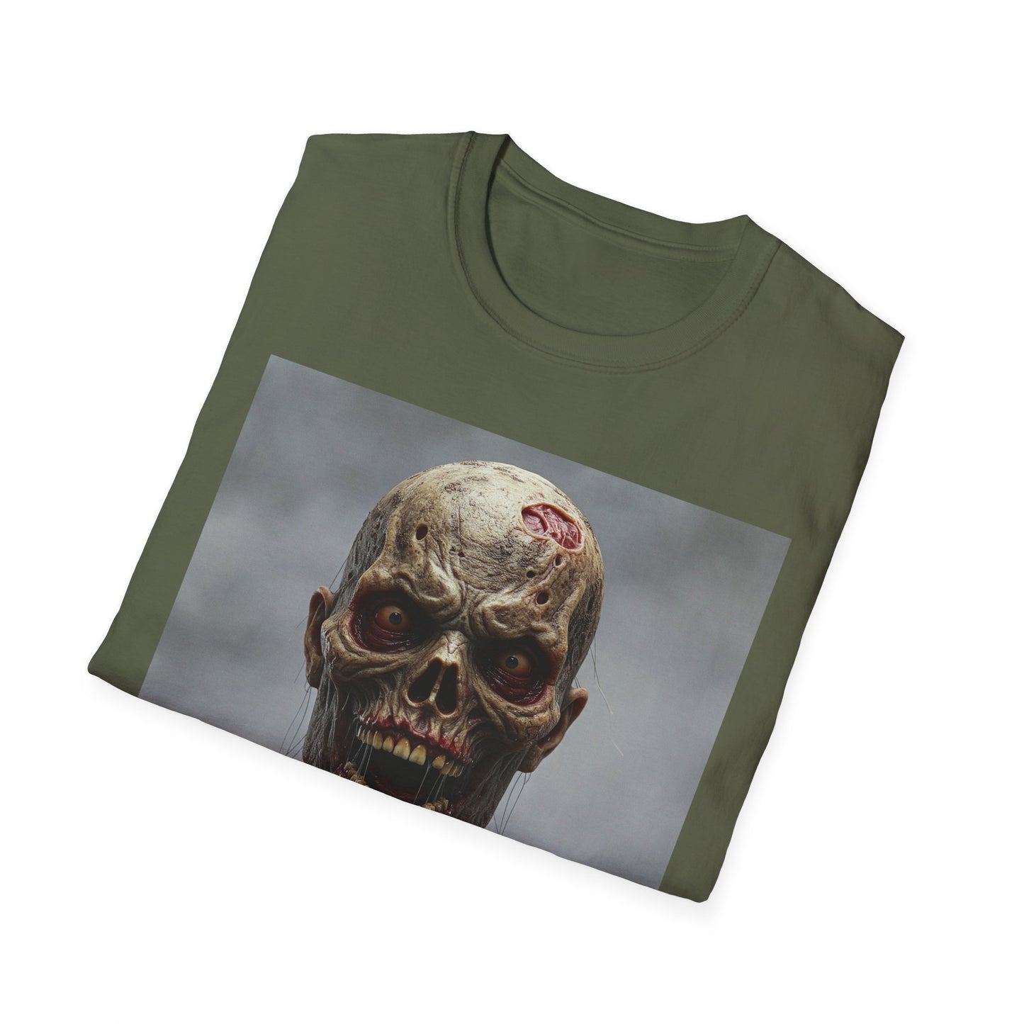 Apocalyptic Portrait Tee, bold, decaying zombie graphic