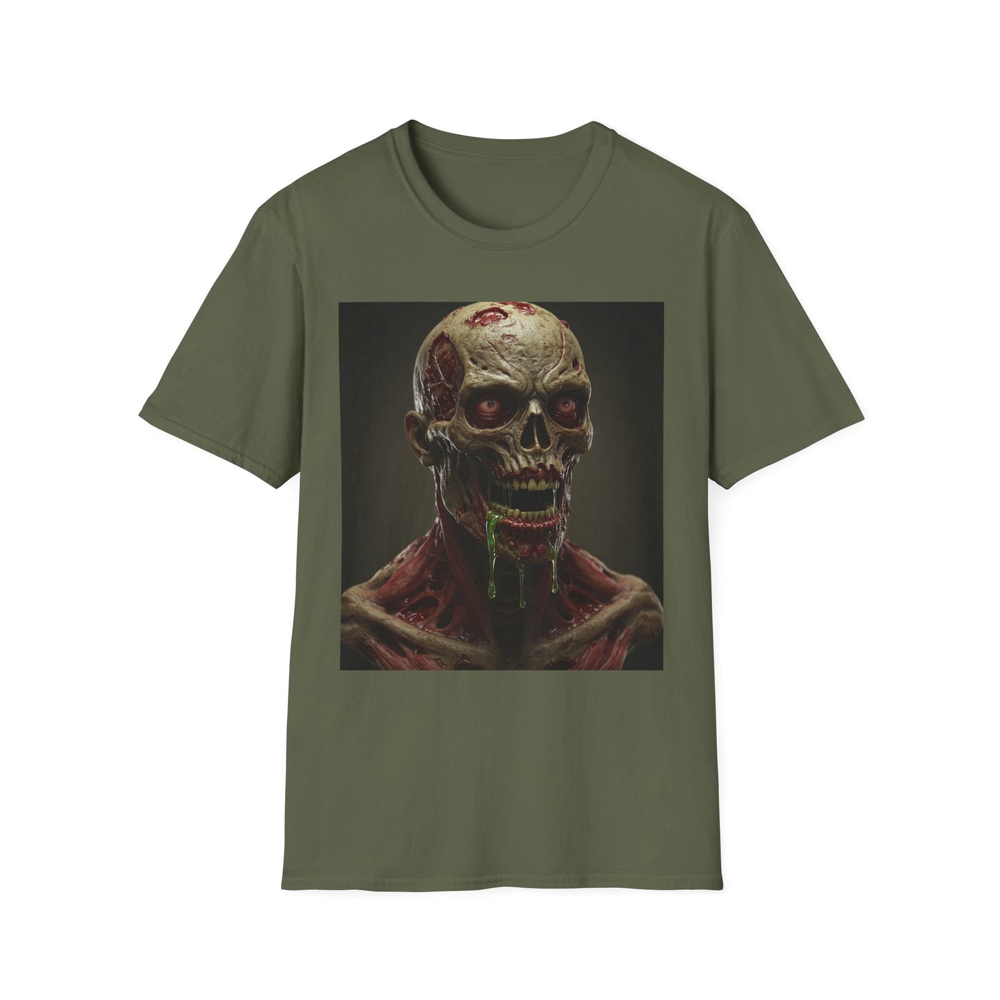 Apocalyptic Portrait Tee, bold, decaying zombie graphic