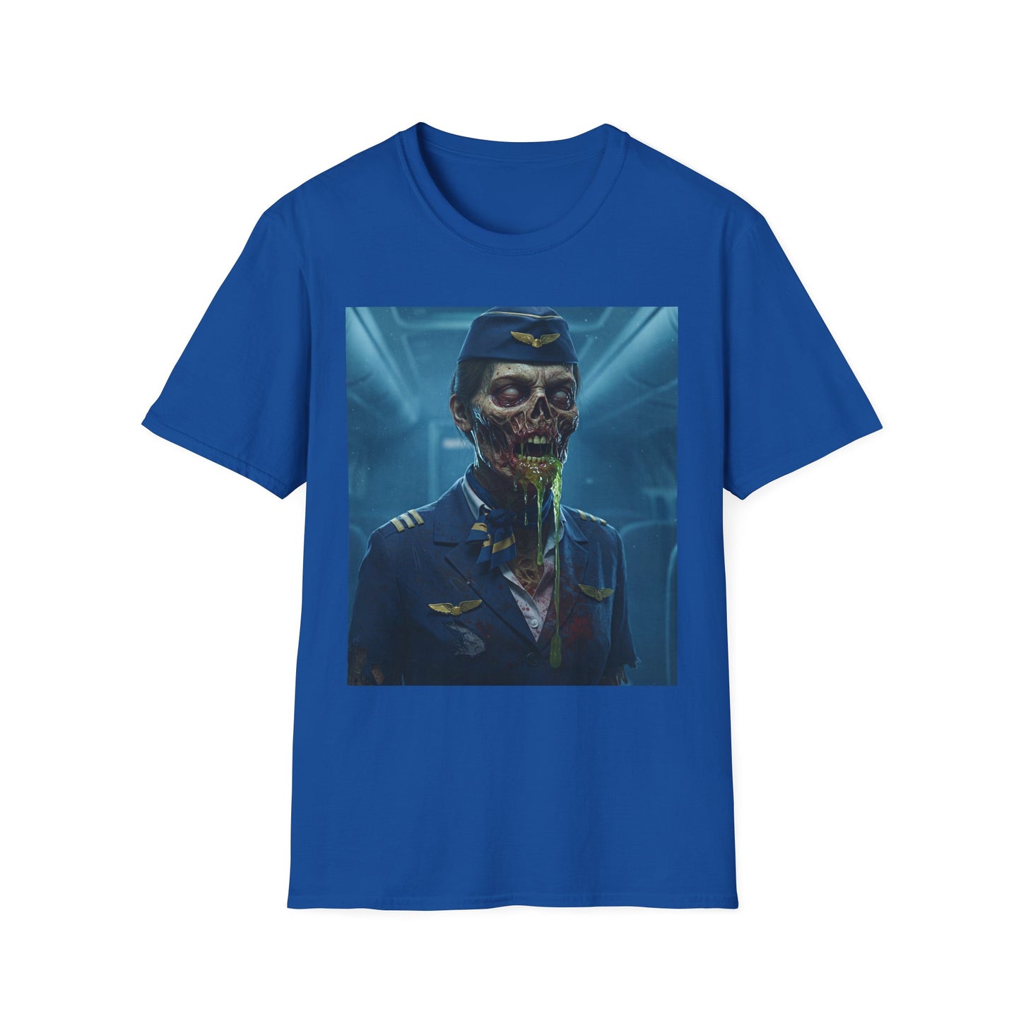 Zombie Pilot Apocalyptic Portrait Tee, bold, decaying zombie graphic