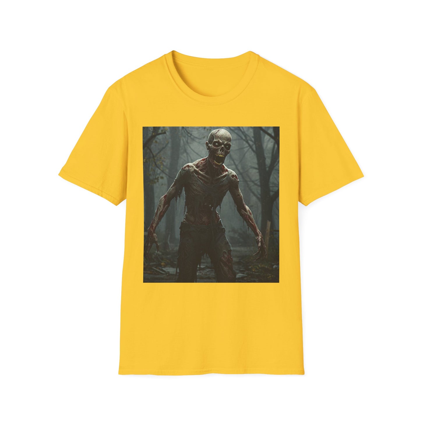 Creepy Zombie Apocalyptic Portrait Tee, bold, decaying zombie graphic