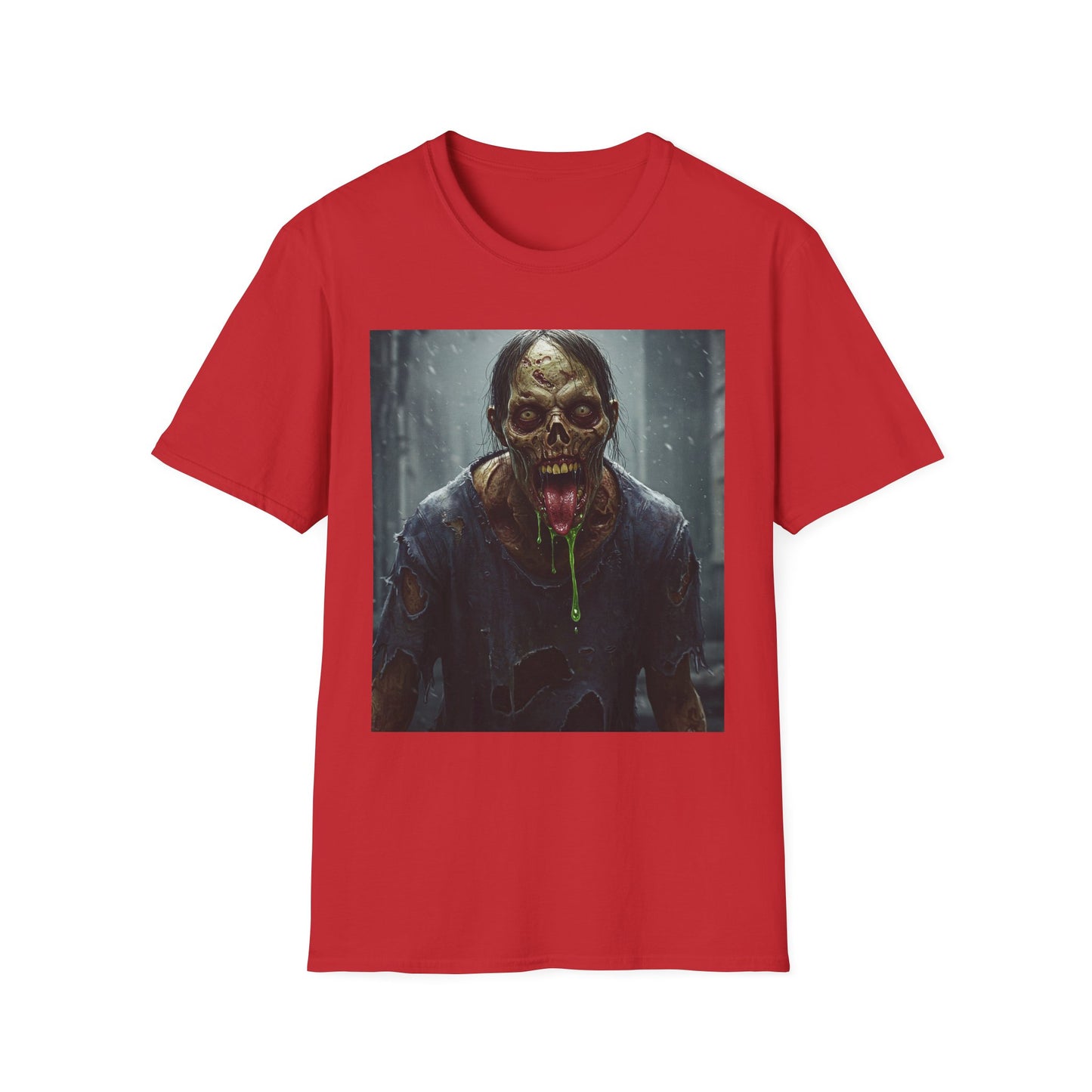 Apocalyptic Portrait Tee, bold, decaying zombie graphic