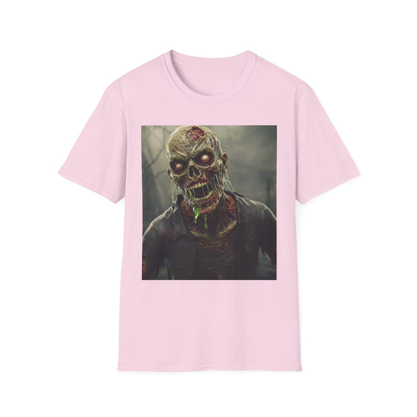 Unisex Softstyle Zombie Graphic T-Shirt - Perfect for Halloween and Horror Fans