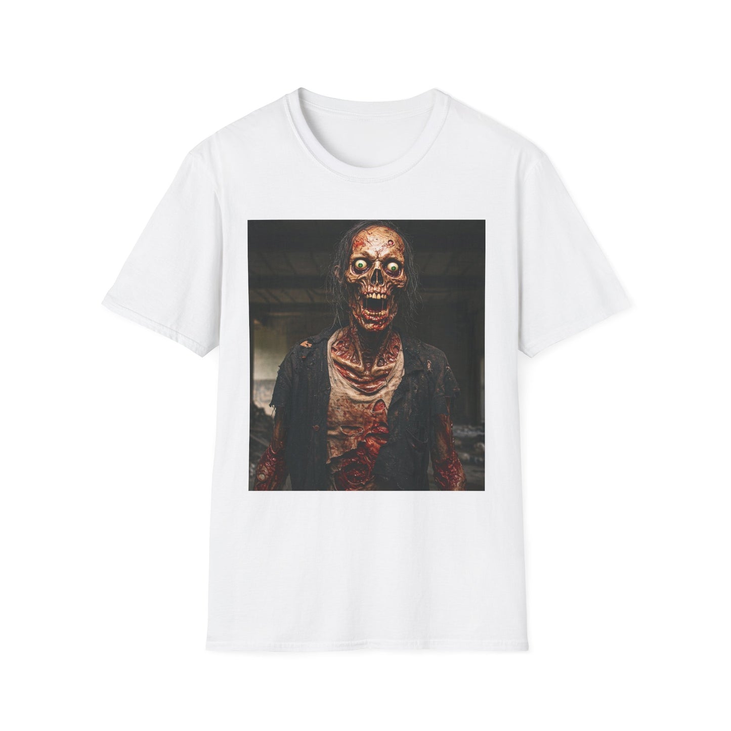 Apocalyptic Portrait Tee, bold, decaying zombie graphic