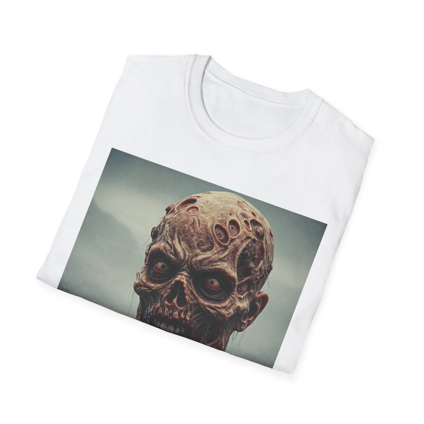 Apocalyptic Portrait Tee, bold, decaying zombie graphic