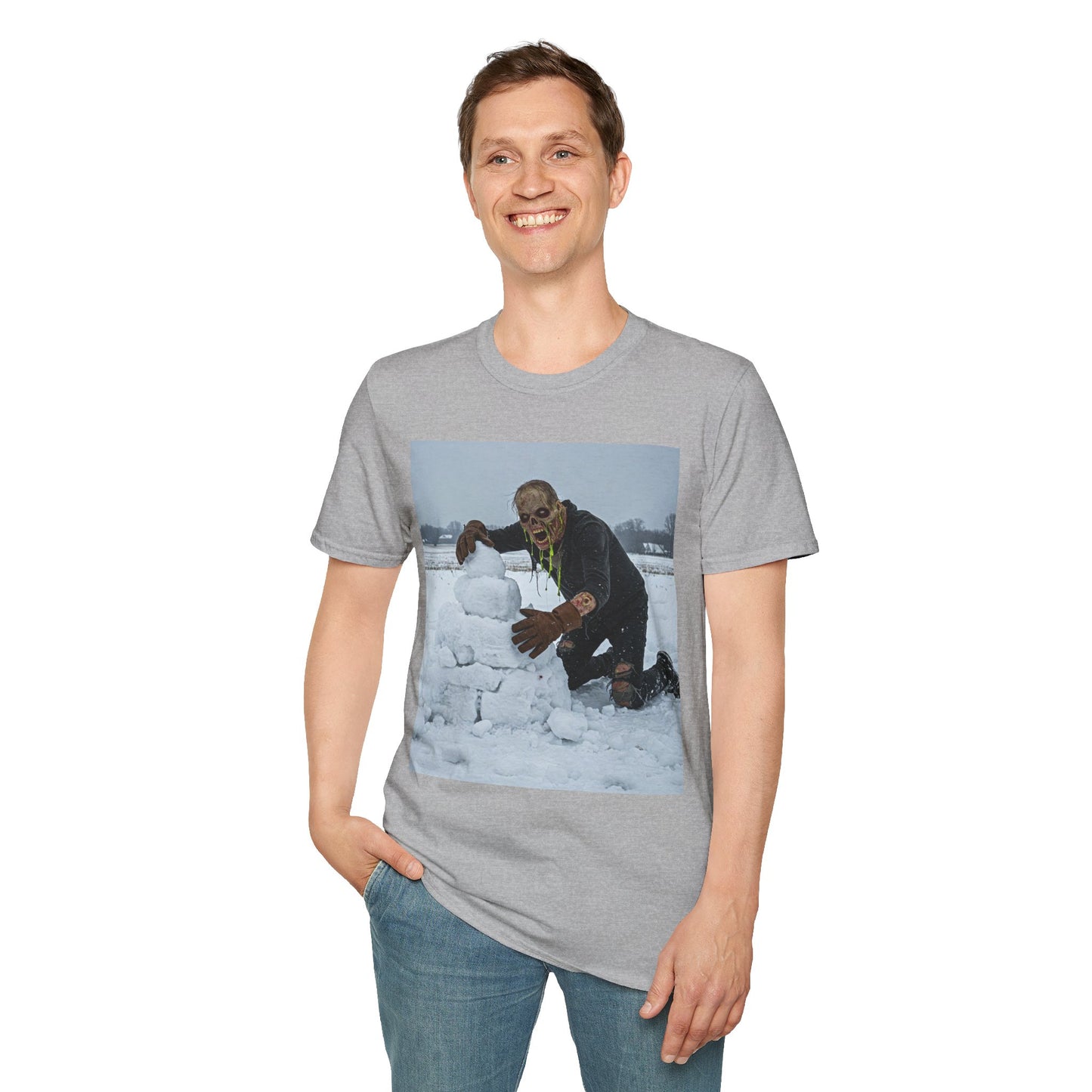 Horror Snowman Unisex T-Shirt - Fun Winter Graphic Tee