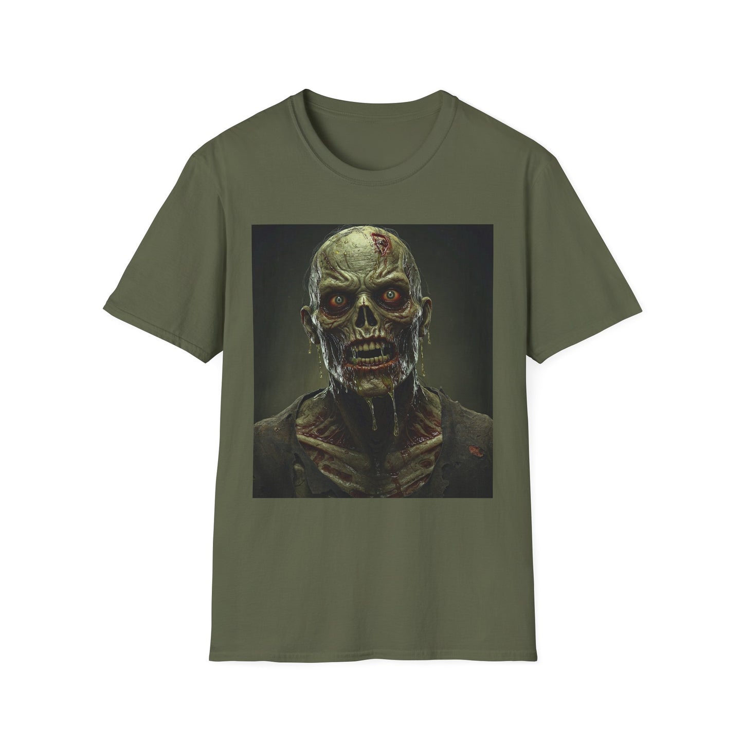 Apocalyptic Portrait Tee, bold, decaying zombie graphic