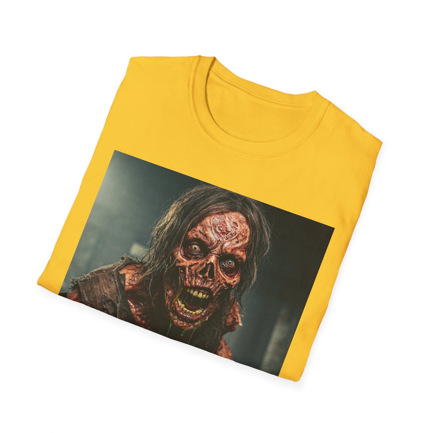 Apocalyptic Portrait Tee, bold, decaying zombie graphic