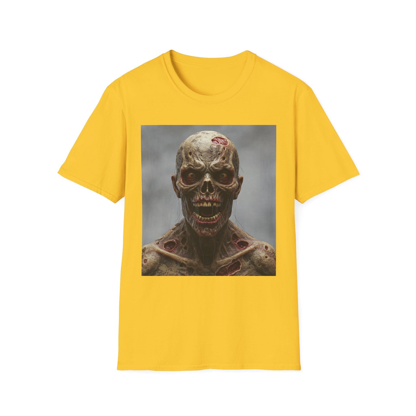 Apocalyptic Portrait Tee, bold, decaying zombie graphic