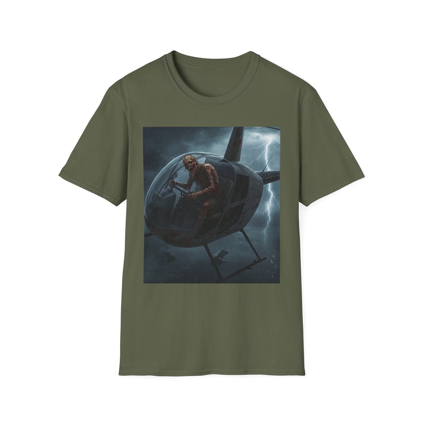 Stormy Helicopter Adventure Unisex Softstyle T-Shirt