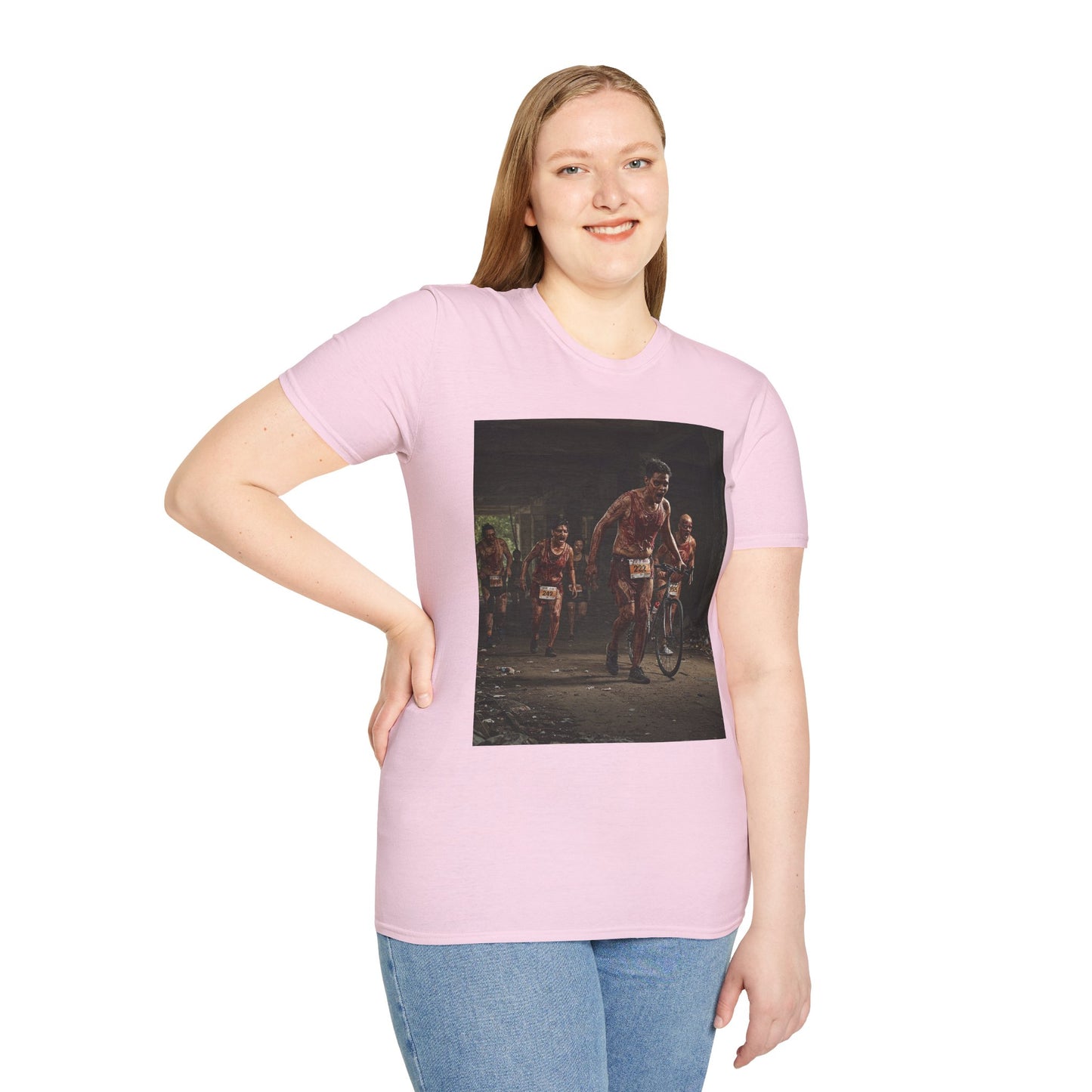 Zombie Run Unisex Softstyle T-Shirt - Perfect for Halloween and Fun Runs