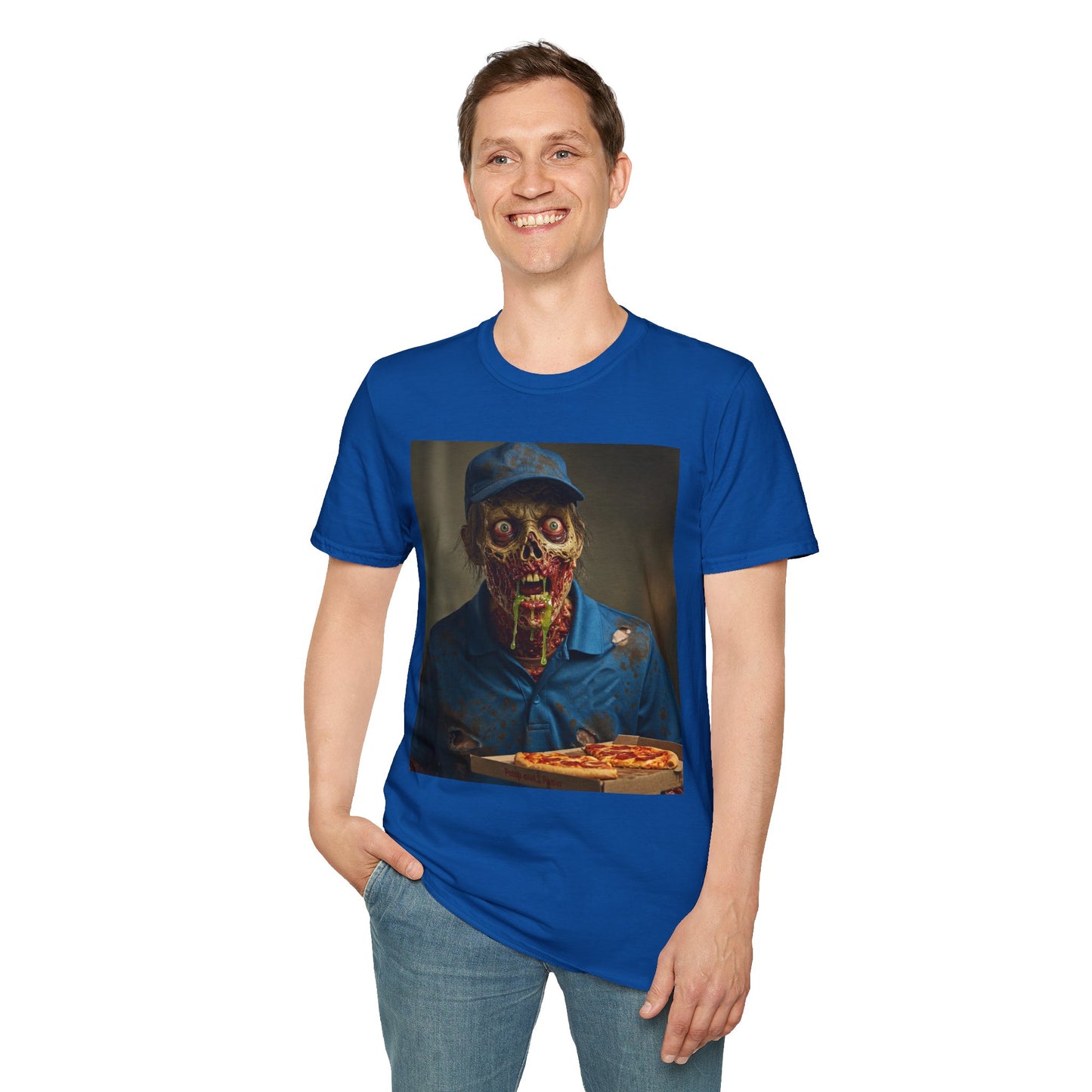 Horror Pizza Delivery Zombie T-Shirt - Unisex Softstyle Tee